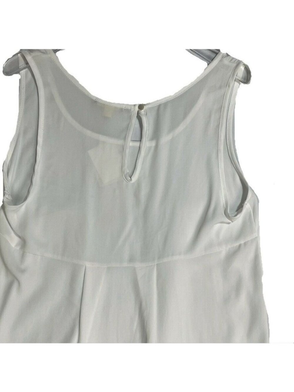 Pleione Womens White Sleeveless High-Low Blouse Small 100% Polyester Made In USA - Picture 3 of 8